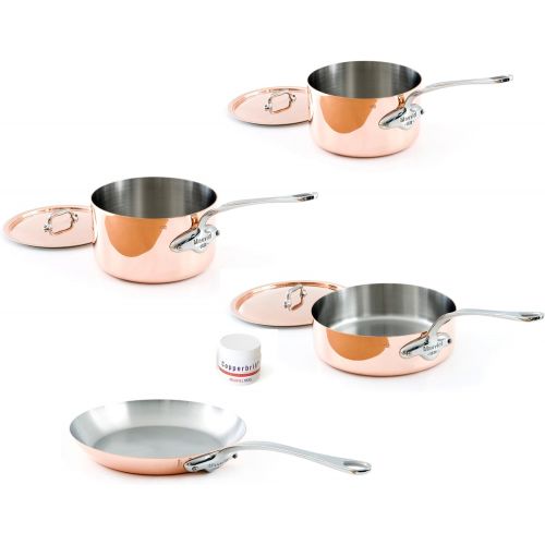  Mauviel Made In France MHeritage Copper 150s 6100.02 7-Piece Set with Cast Stainless Steel Handle