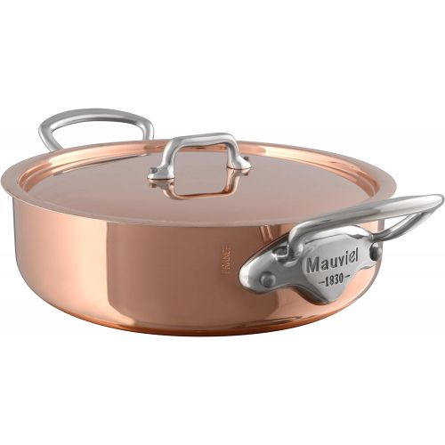  Mauviel Made In France MHeritage Copper 150s 6130.25 3.4-Quart Rondeau with Lid and Cast Stainless Steel Handle