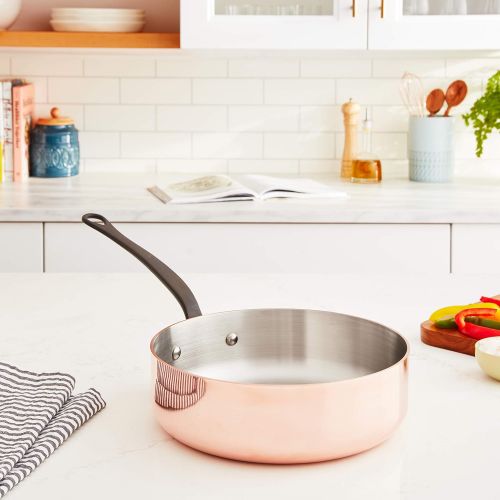  Mauviel 6541.24 MHeritage M250C 2.5mm Copper Saute Pan, 3.2 quart,