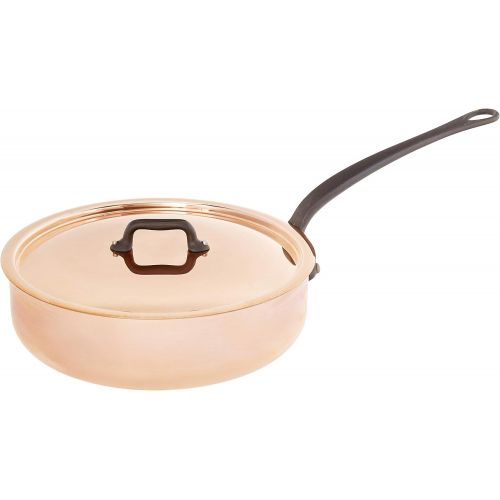  Mauviel 6541.21 MHeritage M250C 2.5mm Copper Saute Pan with Lid, 1.9 quart,