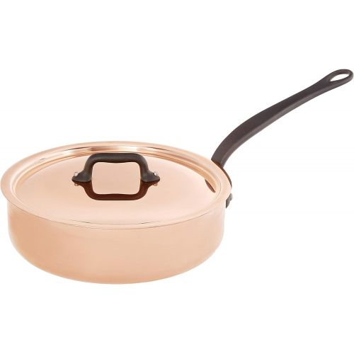  Mauviel 6541.21 MHeritage M250C 2.5mm Copper Saute Pan with Lid, 1.9 quart,