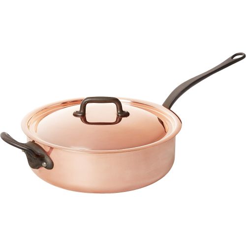  Mauviel 6541.21 MHeritage M250C 2.5mm Copper Saute Pan with Lid, 1.9 quart,