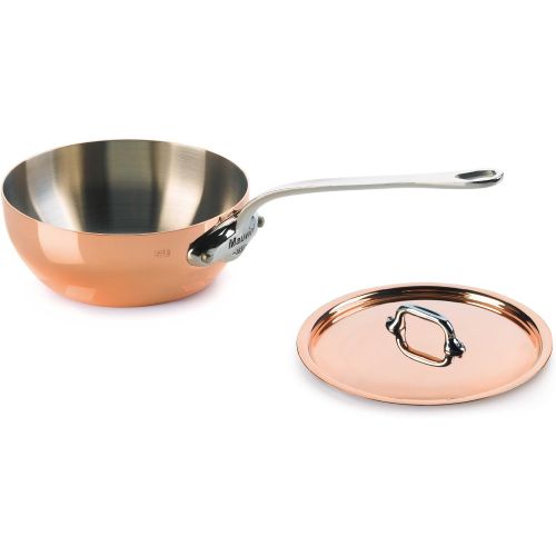  Mauviel Made In France MHeritage Copper 150s 6112.17 .09-Quart Splayed Saute Pan with Lid and Cast Stainless Steel Handle