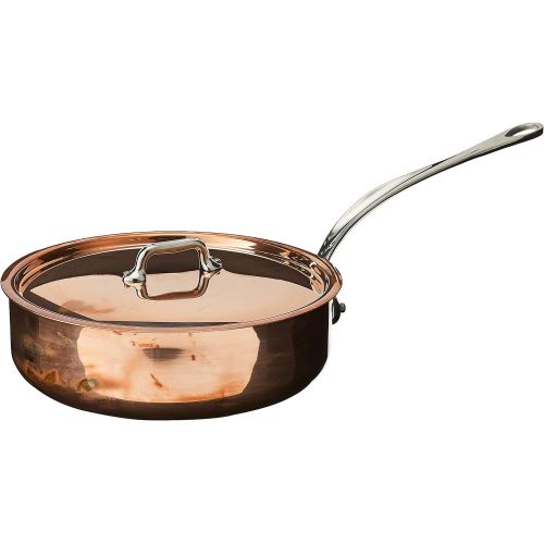  Mauviel Made In France MHeritage Copper M150S 6111.25 3-15-Quart Covered Saute Pan, Cast Stainless Steel Handles.