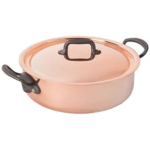  Mauviel 6546.03 MHeritage M250C 2.5mm Copper Rondeau with Lid, 5 quart,