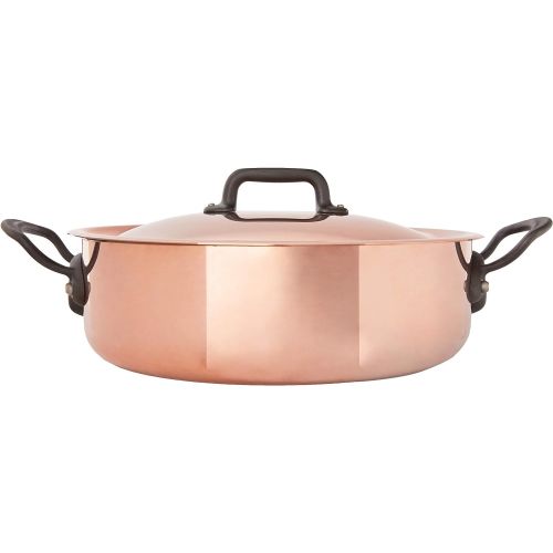  Mauviel 6546.03 MHeritage M250C 2.5mm Copper Rondeau with Lid, 5 quart,