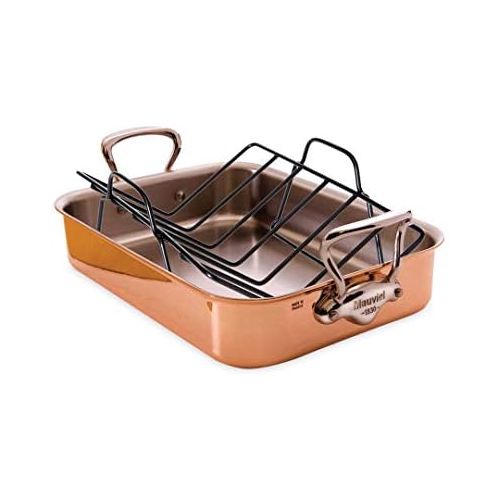  Mauviel Mheritage 150s Rectangular Roasting Pan with Rack