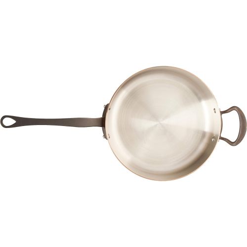  Mauviel 6541.29 MHeritage M250C 2.5mm Copper Saute Pan with Lid, 5.2 quart,