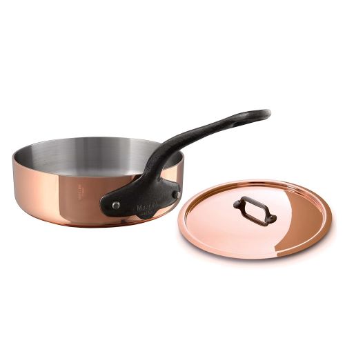  Mauviel 6541.29 MHeritage M250C 2.5mm Copper Saute Pan with Lid, 5.2 quart,