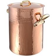 Mauviel Made In France Mtradition 2157.24 13.7-Quart Soup Pot and Lid with Bronze Handle