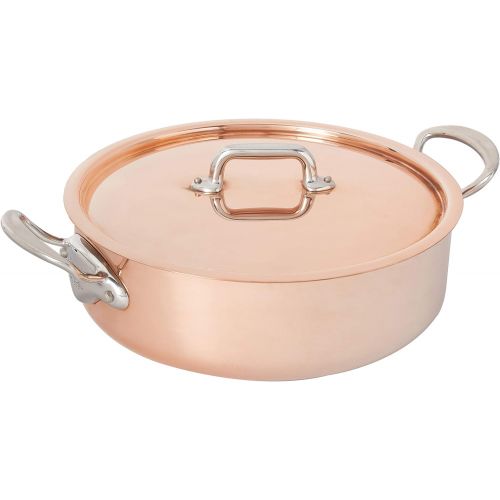  Mauviel Made In France MHeritage Copper 150s 6130.29 5.8-Quart Rondeau with Lid and Cast Stainless Steel Handle