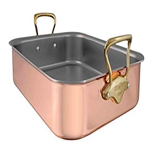  Mauviel 6719.40 MHeritage M150B Copper Tri Ply 207010 15.7 x 11.8 Roaster With Rack, Bronze Handle