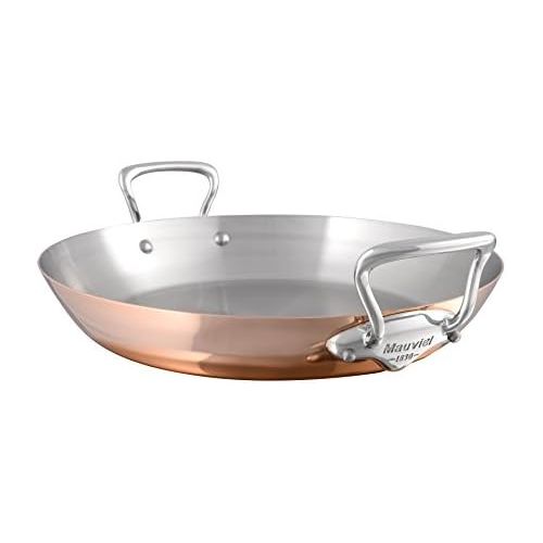  Mauviel Made In France MHeritage Copper 150s 6137.35 13.7-Inch Paella Pan with Cast Stainless Steel Handle