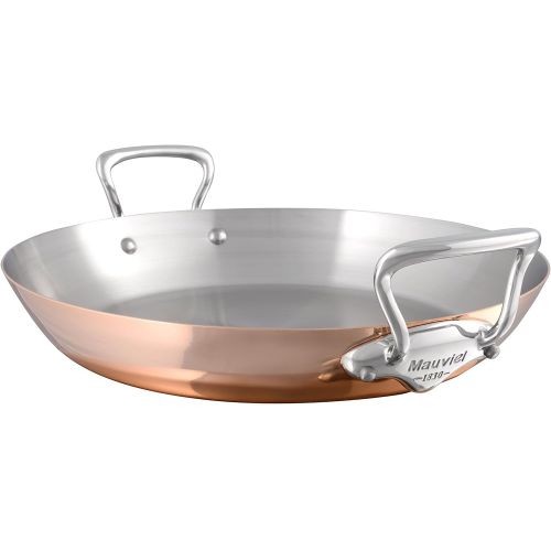  Mauviel Made In France MHeritage Copper 150s 6137.35 13.7-Inch Paella Pan with Cast Stainless Steel Handle