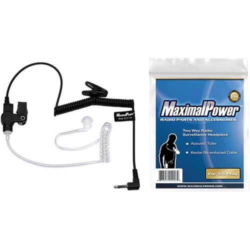  MaximalPower Maximalpower 3.5mm Surveillance Plug Coil Tube Earbud Audio Kit for Two-Way Radios RH617-1 N x 10 Pack