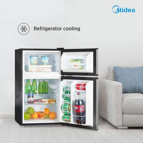  Visit the Midea Store Midea 3.1 Cu. Ft. Compact Refrigerator, WHD-113FSS1 - Stainless Steel