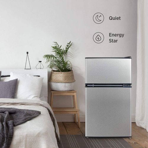  Visit the Midea Store Midea 3.1 Cu. Ft. Compact Refrigerator, WHD-113FSS1 - Stainless Steel