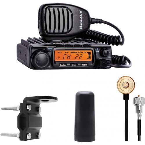  Midland - MXT400VP3, MicroMobile Bundle - MXT400 Two-Way Radio w 8 Repeater Channels, 142 Privacy Codes & 6dB Gain Antenna wAntenna Mounting Bracket, MXTA8 6M Antenna Cord (Singl