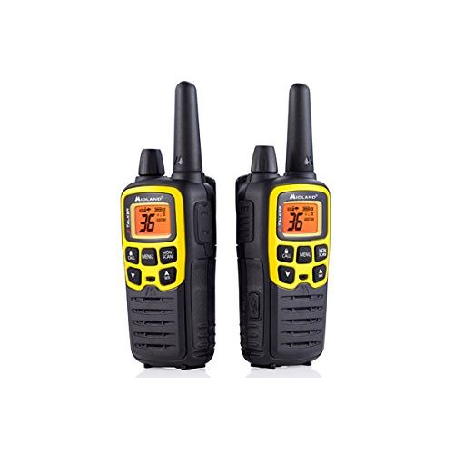  Midland - X-TALKER T61VP3, 36 Channel FRS Two-Way Radio - Up to 32 Mile Range Walkie Talkie, 121 Privacy Codes, & NOAA Weather Scan + Alert (Pair Pack) (BlackYellow)