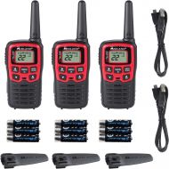 Midland - X-TALKER T31VP, 22 Channel FRS Walkie Talkie - Up to 26 Mile Range Two-Way Radio, 38 Privacy Codes, & NOAA Weather Alert (3 Pack) (BlackRed)