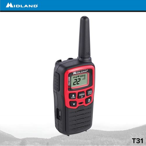  Midland - X-TALKER T31VP, 22 Channel FRS Walkie Talkie - Up to 26 Mile Range Two-Way Radio, 38 Privacy Codes, & NOAA Weather Alert (3 Pack) (BlackRed)