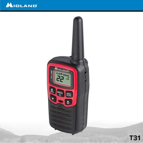  Midland - X-TALKER T31VP, 22 Channel FRS Walkie Talkie - Up to 26 Mile Range Two-Way Radio, 38 Privacy Codes, & NOAA Weather Alert (3 Pack) (BlackRed)