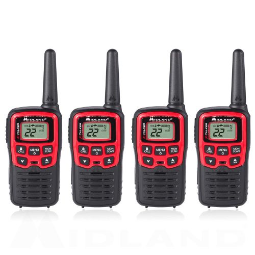  Midland - X-TALKER T31VP, 22 Channel FRS Walkie Talkie - Up to 26 Mile Range Two-Way Radio, 38 Privacy Codes, & NOAA Weather Alert (3 Pack) (BlackRed)