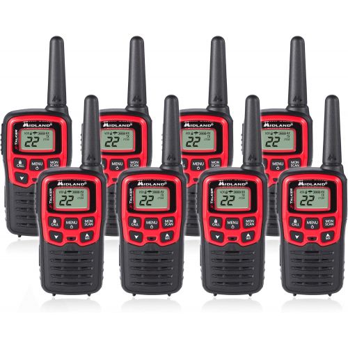  Midland - X-TALKER T31VP, 22 Channel FRS Walkie Talkie - Up to 26 Mile Range Two-Way Radio, 38 Privacy Codes, & NOAA Weather Alert (3 Pack) (BlackRed)