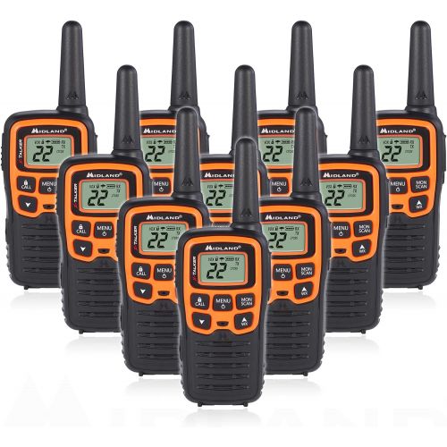  Midland - X-TALKER T51VP3, 22 Channel FRS Walkie Talkie - Up to 28 Mile Range Two-Way Radio, 38 Privacy Codes, NOAA Weather Alert (Pair Pack) (BlackOrange)