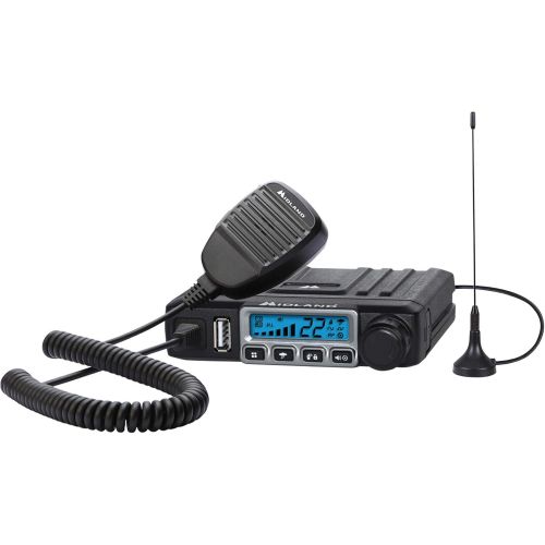  Midland MXT115, 15 Watt GMRS MicroMobile Two-Way Radio - 8 Repeater Channels, 142 Privacy Codes, NOAA Weather Scan + Alert & External Magnetic Mount Antenna (Single Pack) (Black)