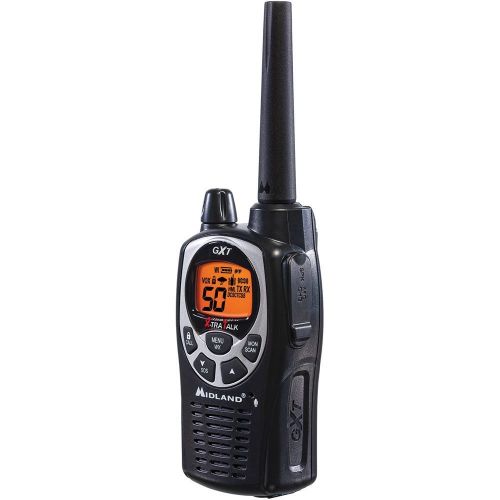  Midland GXT1000X6VP4 50 Channel GMRS Two-Way Radio - Up to 36 Mile Range Walkie Talkie - BlackSilver (Pack of 6)