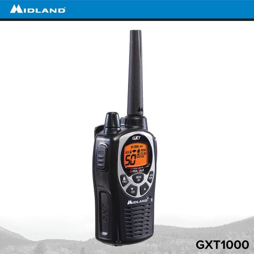  Midland GXT1000X6VP4 50 Channel GMRS Two-Way Radio - Up to 36 Mile Range Walkie Talkie - BlackSilver (Pack of 6)