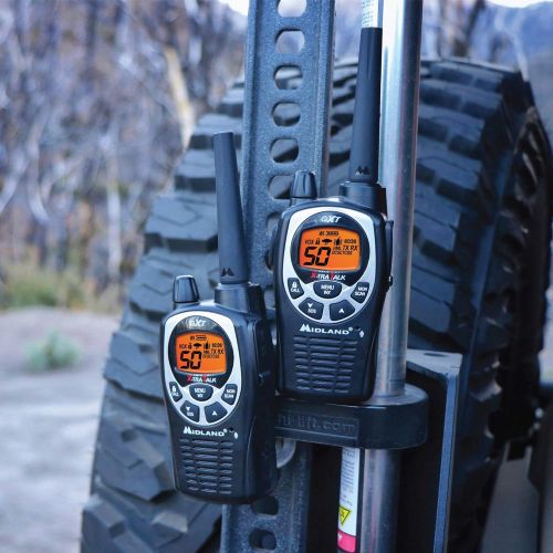  Midland GXT1000X6VP4 50 Channel GMRS Two-Way Radio - Up to 36 Mile Range Walkie Talkie - BlackSilver (Pack of 6)