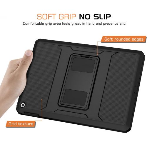  [아마존베스트]MoKo Case Fit 2018/2017 iPad 9.7 6th/5th Generation - [Heavy Duty] Shockproof Full Body Rugged Hybrid Cover with Built-in Screen Protector Compatible with Apple iPad 9.7 Inch 2018/