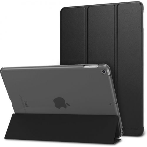  [아마존베스트]MoKo Case Fit 2018/2017 iPad 9.7 6th/5th Generation - Slim Lightweight Smart Shell Stand Cover with Translucent Frosted Back Protector Fit Apple iPad 9.7 Inch 2018/2017, Black(Auto