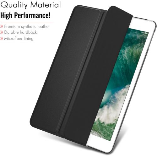  [아마존베스트]MoKo Case Fit 2018/2017 iPad 9.7 6th/5th Generation - Slim Lightweight Smart Shell Stand Cover with Translucent Frosted Back Protector Fit Apple iPad 9.7 Inch 2018/2017, Black(Auto