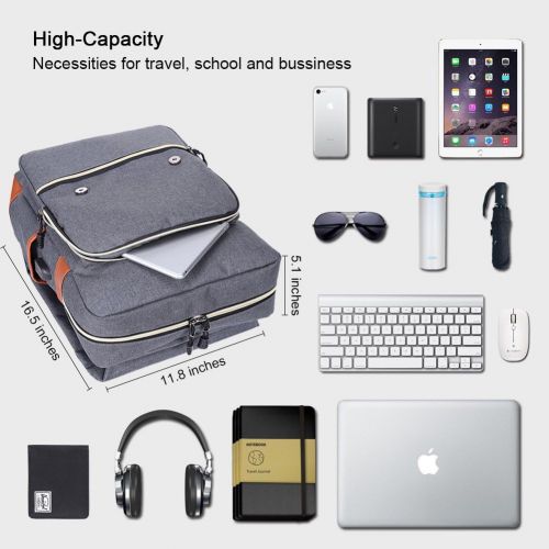  [아마존베스트]Modoker Vintage Laptop Backpack for Women Men,School College Backpack with USB Charging Port Fashion Backpack Fits 15 inch Notebook (Grey-Function Update)