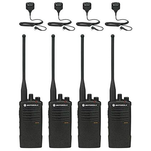 모토로라 Motorola RDU4100 Business Two-Way Radios with HKLN4606 Speaker Mics 4-PACK