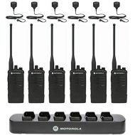 6 Pack of Motorola RDU4100 Two way Radio Walkie Talkies with Speaker Mics and 6-Bank Charger