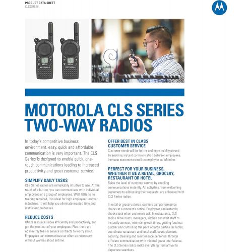 모토로라 Motorola Solutions 6 Pack of Motorola CLS1410 Walkie Talkie Radios with Headsets & 6-Bank Charger