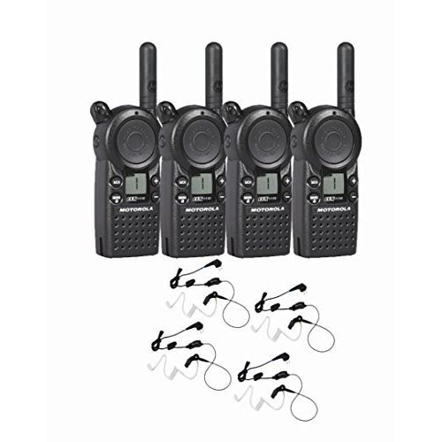 모토로라 4 Motorola CLS1110 Two Way Radio Walkie Talkie with 4 HKLN4601 PTT Earpieces