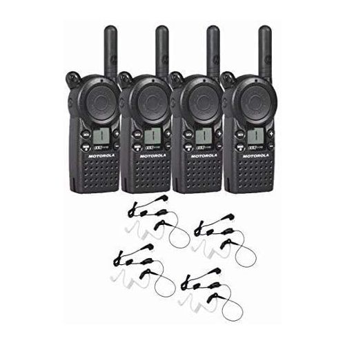 모토로라 4 Motorola CLS1110 Two Way Radio Walkie Talkie with 4 HKLN4601 PTT Earpieces