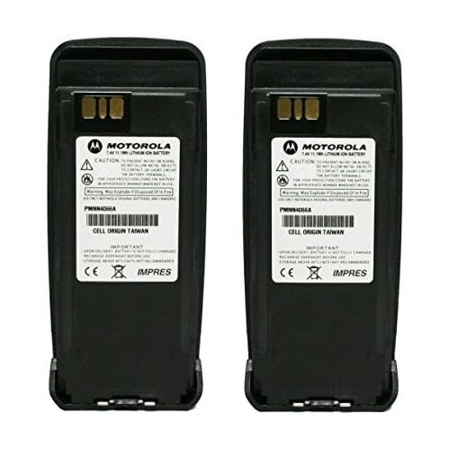 모토로라 PMNN4066 PMNN4066A 2-PACK Original Motorola Submersible IP57 IMPRES Slim Battery Li-Ion 7.4V, 1700mAh - Compatible with MOTOTRBO XPR6100 XPR6300 XPR6350 XPR6500 XPR6550 XPR6380 XPR