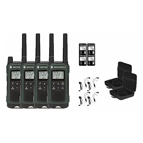 모토로라 Motorola Talkabout T465 Two-Way Radios  Walkie Talkies - Weatherproof 22 Channels PTT IVOX Flashlight 4-PACK