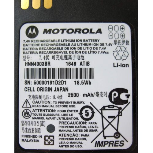 모토로라 Motorola Original OEM HNN4003 HNN4003BR Li-Ion 7.4V, 2500mAh Impres Battery