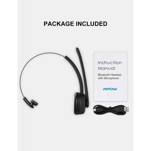  [아마존베스트]Mpow Pro Trucker Bluetooth Headset/Cell Phone Headset with Microphone, Office Wireless Headset, Over the Head Earpiece, On Ear Car Bluetooth Headphones for Cell Phone, Skype, Truck