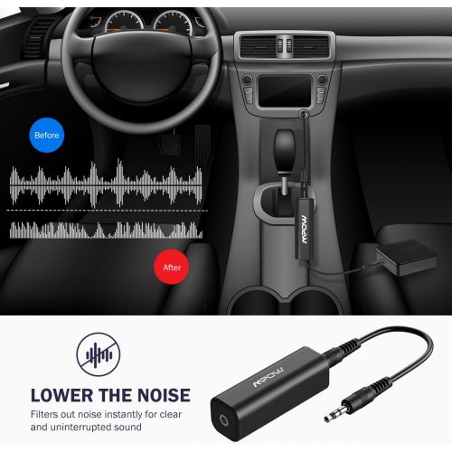  [아마존베스트]Mpow Ground Loop Noise Isolator for Car Audio/Home Stereo System with 3.5mm Audio Cable (Black)