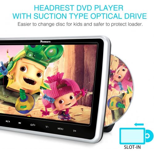  [아마존베스트]NAVISKAUTO Car DVD Player with Inhalation Drive Support Sync Screen, AV in & Out, USB SD, Last Memory