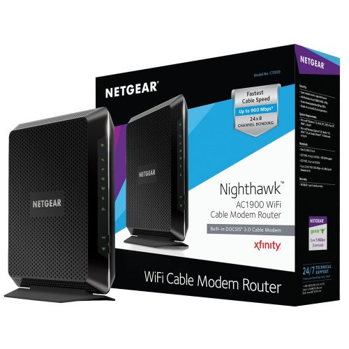  [아마존베스트]NETGEAR Nighthawk AC1900 (24x8) DOCSIS 3.0 WiFi Cable Modem Router Combo (C7000) Certified for Xfinity from Comcast, Spectrum, Cox, & more