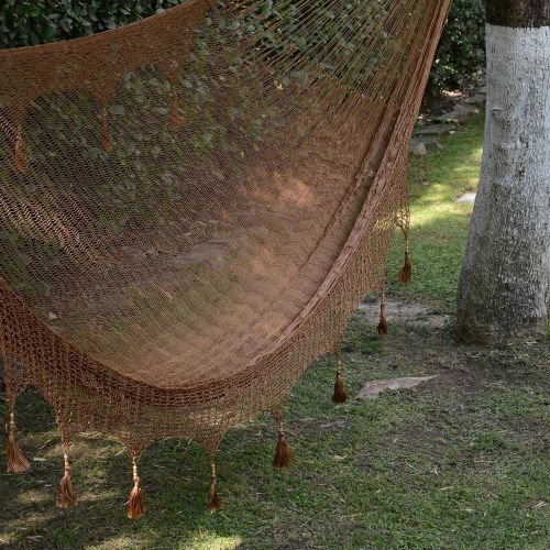  NOVICA Sustainable Cotton Ivory Rope Hammock Caribbean Beach (Double)